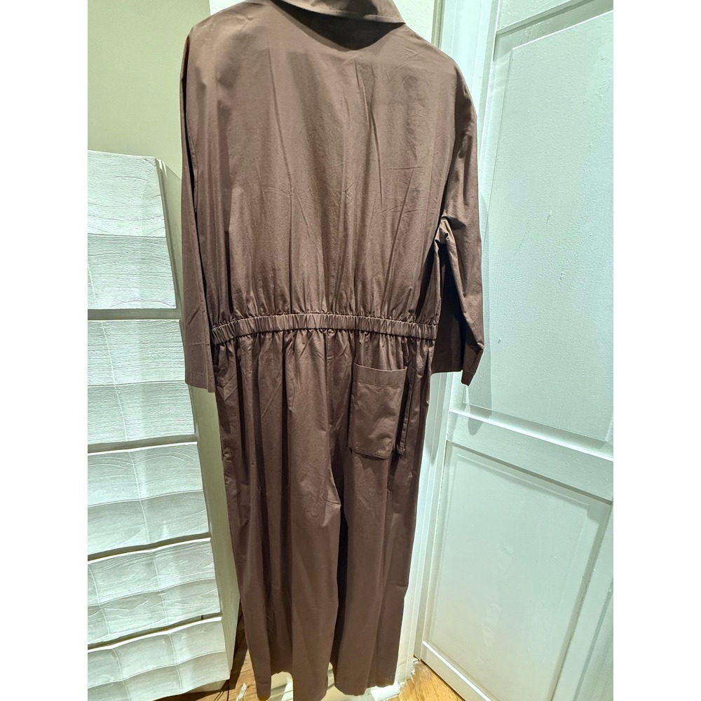 Banana Republic Womens Brown Utility Jumpsuit Long Sleeve Wide Leg Size 14 NWT - Picture 2 of 3